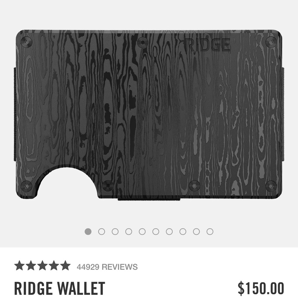 *SOLD*RIDGE Wallet Set - (3) DAMASCUS STEEL (STEEL, BURNT, BLACK) - Picture 12 of 12